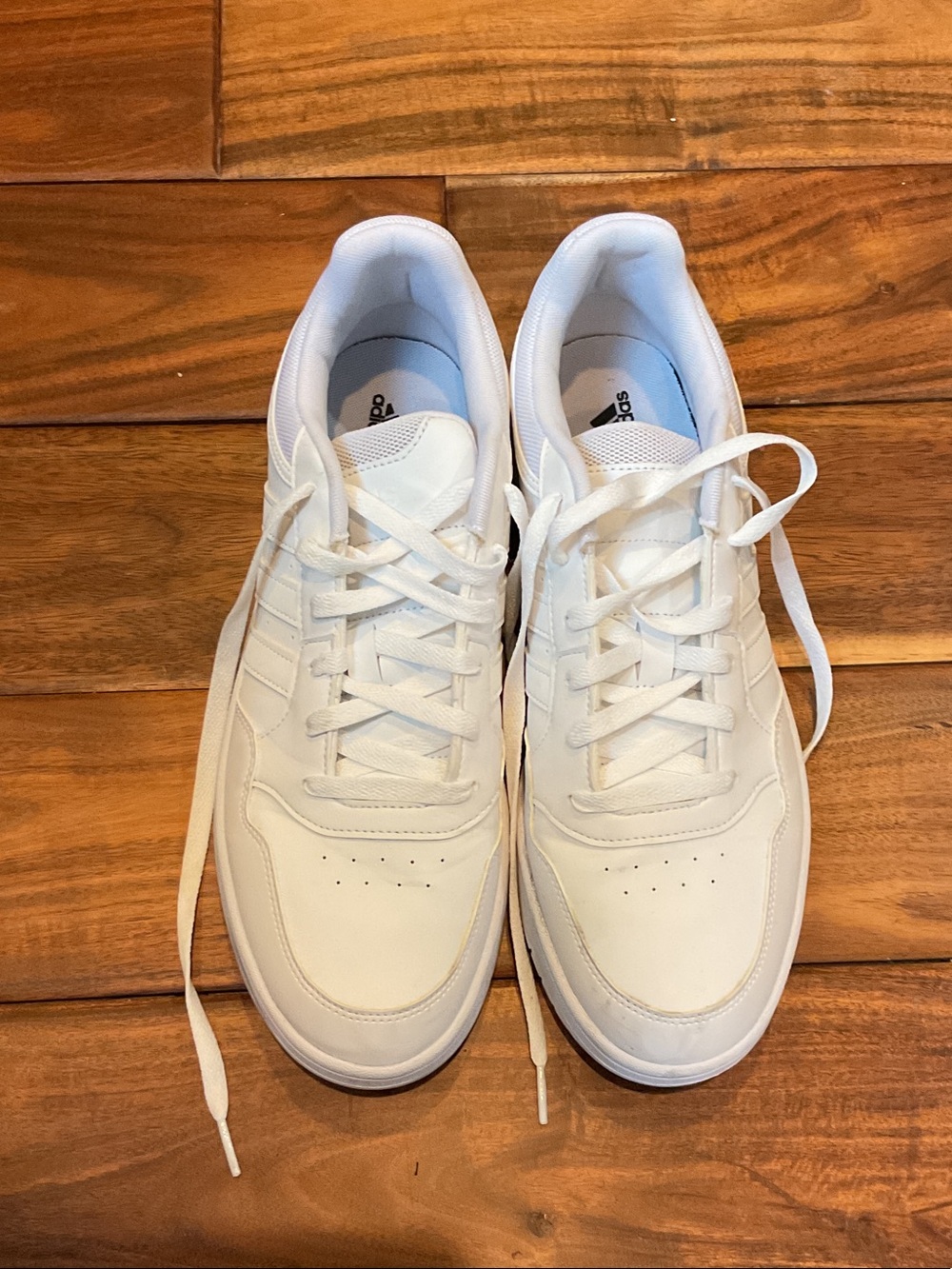 Adidas Men's All-White Low-Top Sneakers